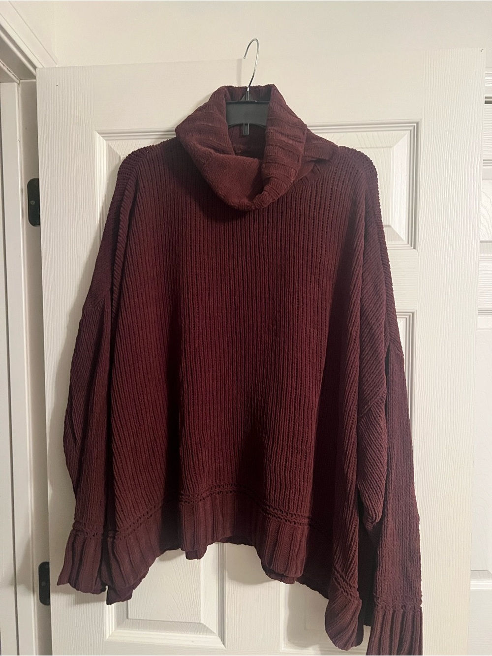 aerie Oversized Cowl Neck Sweater - Deep Wine